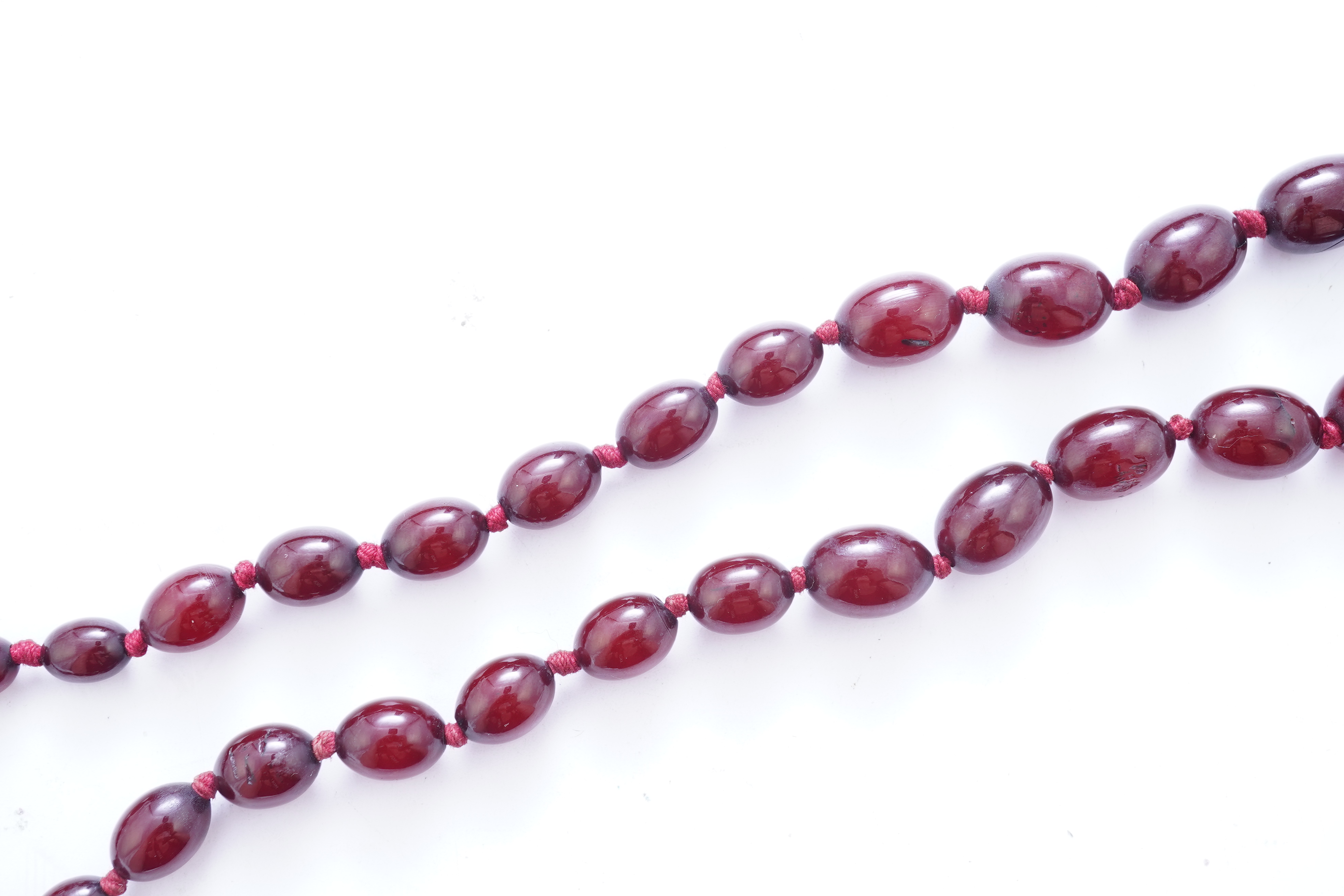 A cherry bakelite 'amber' necklace